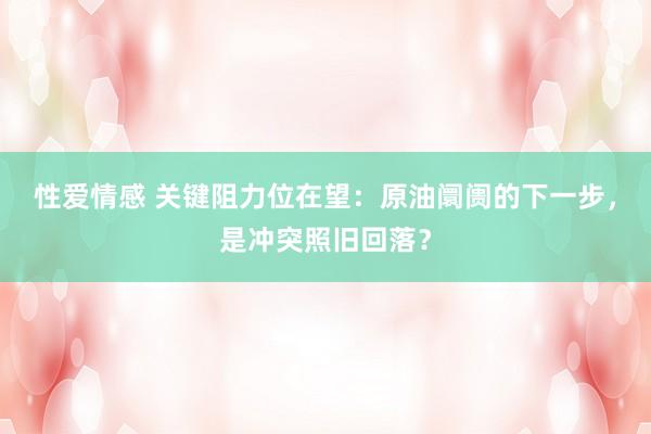 性爱情感 关键阻力位在望：原油阛阓的下一步，是冲突照旧回落？