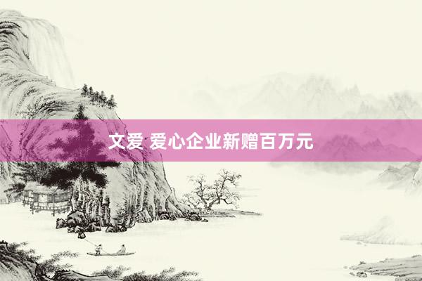 文爱 爱心企业新赠百万元