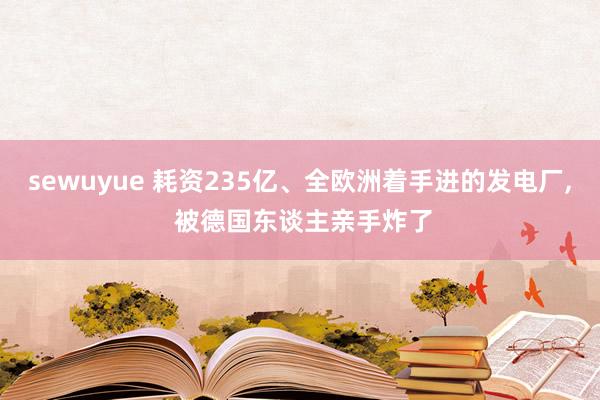 sewuyue 耗资235亿、全欧洲着手进的发电厂， 被德国东谈主亲手炸了