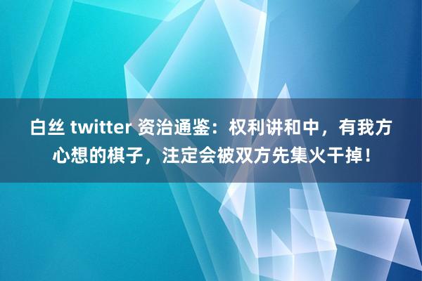 白丝 twitter 资治通鉴：权利讲和中，有我方心想的棋子，注定会被双方先集火干掉！