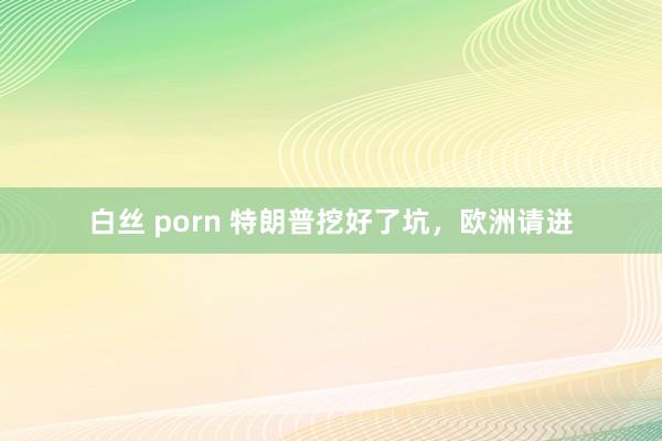白丝 porn 特朗普挖好了坑，欧洲请进